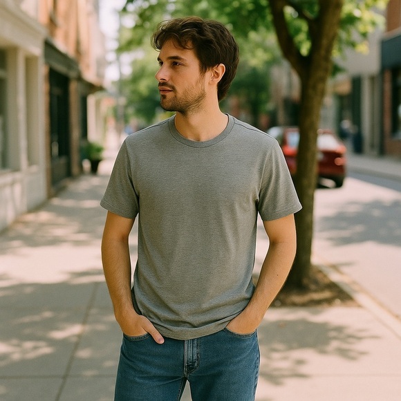 Gap Everyday Crewneck T-Shirt NWT Size Medium in Grey - Picture 1 of 15